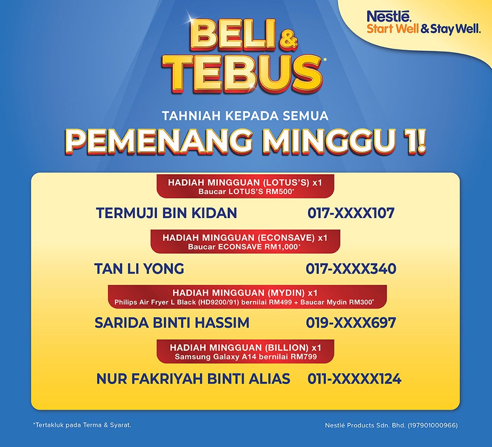 Beli Tebus Winner List Week 1 NEW