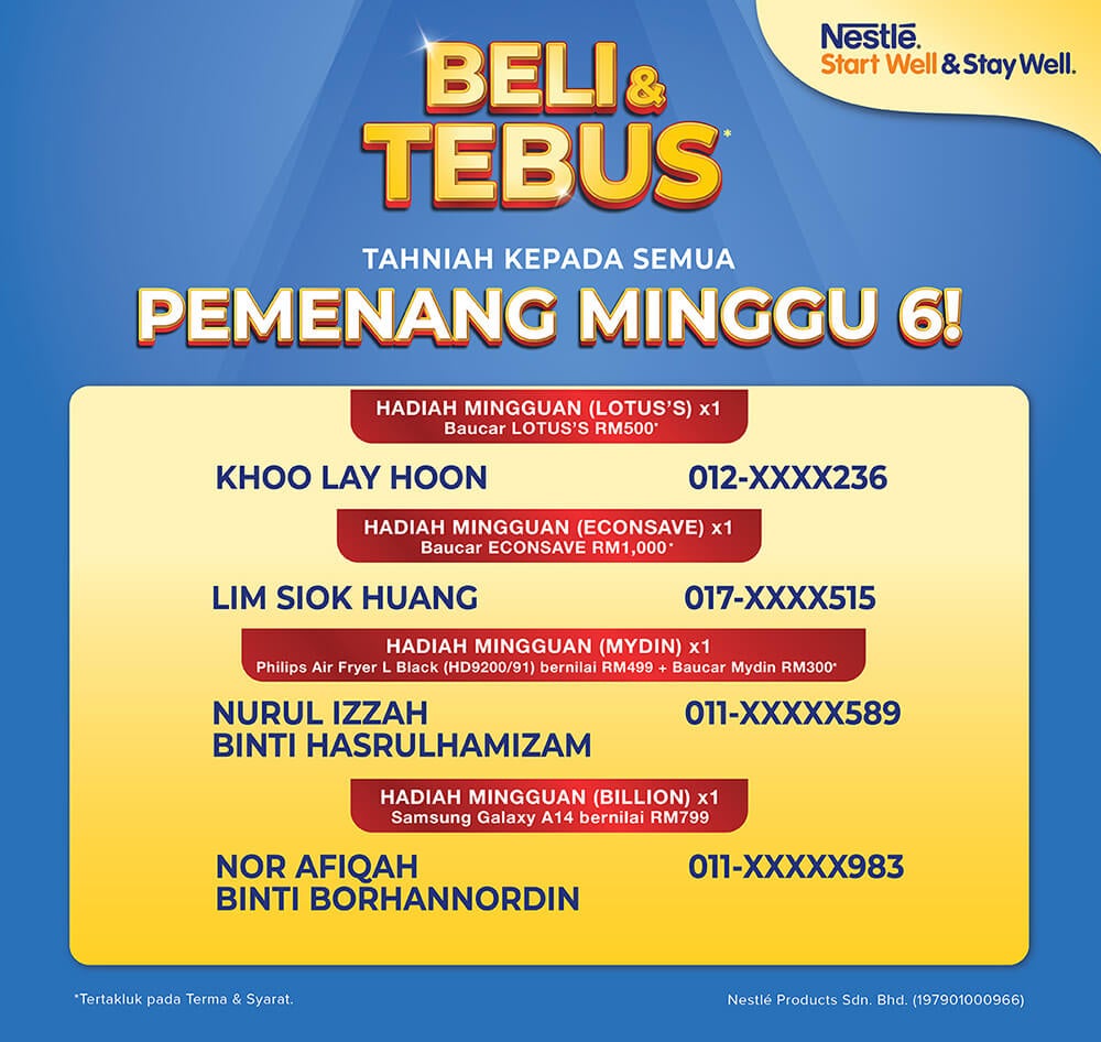 Beli Tebus Winner List Week 6