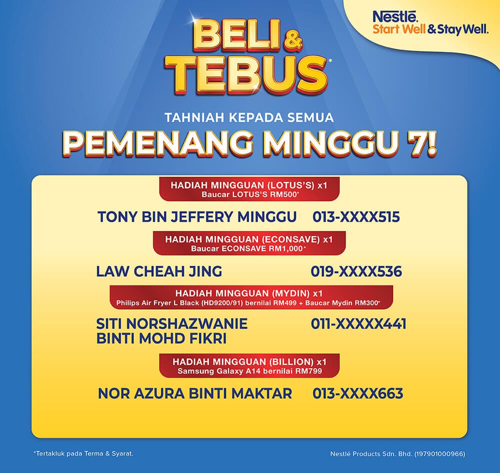 Beli Tebus Winner List Week 7